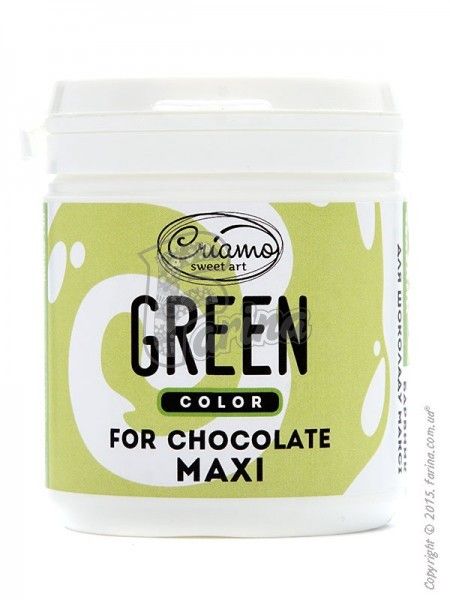 Краситель пищевой для шоколада Criamo Зеленый/Green maxi 160g< фото цена